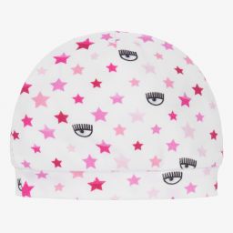 Chiara Ferragni Kids-Baby Girls White Eyestar Hat | Childrensalon Outlet