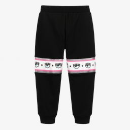 كيّارا فيراغني كيدز-جوغرز قطن جيرسي لون أسود للبنات | Childrensalon Outlet