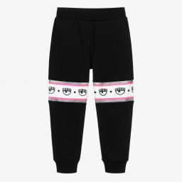 كيّارا فيراغني كيدز-جوغرز قطن جيرسي لون أسود للبنات | Childrensalon Outlet