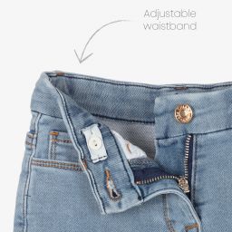 كيّارا فيراغني كيدز-شورت قطن جيرسي لون أزرق للبنات | Childrensalon Outlet