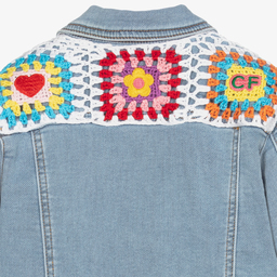 Chiara Ferragni Kids-Crochet Denim Jersey Jacket | Childrensalon Outlet