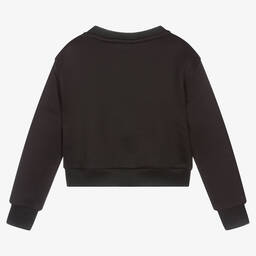 كيّارا فيراغني كيدز-سويتشيرت قصير قطن جيرسي لون أسود للبنات | Childrensalon Outlet