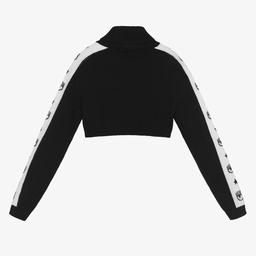 كيّارا فيراغني كيدز-كنزة مزيج صوف وكشمير محبوك لون أسود للبنات | Childrensalon Outlet