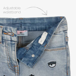 Chiara Ferragni Kids-Синие джинсы с вышивкой для девочек | Childrensalon Outlet