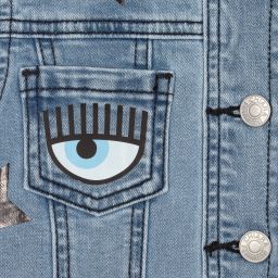 Chiara Ferragni Kids-Голубой джинсовый жилет со звездами для девочек | Childrensalon Outlet