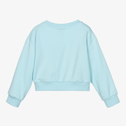 Chiara Ferragni Kids-Голубой свитшот Mascotte для девочек | Childrensalon Outlet