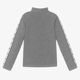 كيّارا فيراغني كيدز-توب بياقة عالية فيسكوز جيرسي لون رمادي للبنات | Childrensalon Outlet