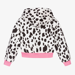 كيّارا فيراغني كيدز-سويتشيرت هودي قصير قطن لون عاجي وأسود للبنات | Childrensalon Outlet