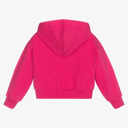 كيّارا فيراغني كيدز-توب بسحّاب قطن جيرسي لون زهري فيوشيا للبنات | Childrensalon Outlet