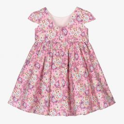 Chiara Ferragni Kids-Girls Pink Floral Cotton Dress | Childrensalon Outlet