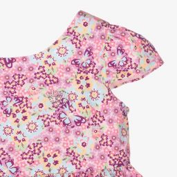 Chiara Ferragni Kids-Girls Pink Floral Cotton Dress | Childrensalon Outlet
