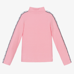 كيّارا فيراغني كيدز-توب بياقة عالية فيسكوز جيرسي لون زهري للبنات | Childrensalon Outlet