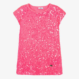 Chiara Ferragni Kids-Розовое платье из тюля с пайетками | Childrensalon Outlet