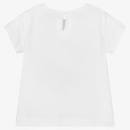 كيّارا فيراغني كيدز-تيشيرت قطن جيرسي لون أبيض للبنات | Childrensalon Outlet