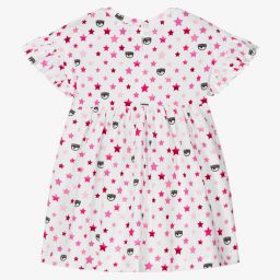 Chiara Ferragni Kids-Бело-розовое платье для девочек | Childrensalon Outlet