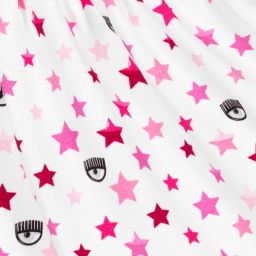 كيّارا فيراغني كيدز-فستان قطن جيرسي لون أبيض وزهري | Childrensalon Outlet