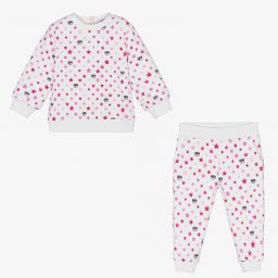 Chiara Ferragni Kids-Girls White & Pink Tracksuit | Childrensalon Outlet