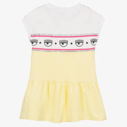 كيّارا فيراغني كيدز-فستان قطن جيرسي لون أصفر | Childrensalon Outlet
