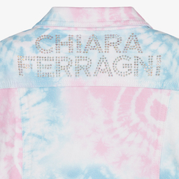 Chiara Ferragni Kids-Розово-голубая куртка с эффектом тай-дай | Childrensalon Outlet