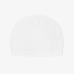 Chiara Ferragni Kids-White Cotton Eyestar Baby Hat | Childrensalon Outlet