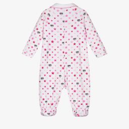 Chiara Ferragni Kids-White Cotton Logo Babygrow | Childrensalon Outlet