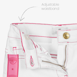 كيّارا فيراغني كيدز-جينز قطن دنيم لون أبيض للبنات | Childrensalon Outlet