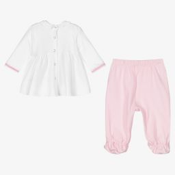 كيّارا فيراغني كيدز-بيبي غرو قطن لون أبيض وزهري للمولودات | Childrensalon Outlet