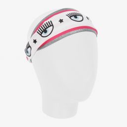 كيّارا فيراغني كيدز-طوق للرأس قطن لون أبيض وزهري للبنات | Childrensalon Outlet