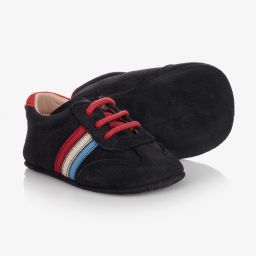 Children's Classics-Синие замшевые пинетки | Childrensalon Outlet