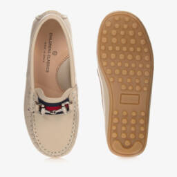 Children's Classics-Бежевые кожаные лоферы для мальчиков | Childrensalon Outlet