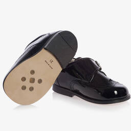 Children's Classics-حذاء جلد لامع لون أسود للاولاد  | Childrensalon Outlet