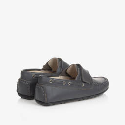 تشيلدرن كلاسيكس-حذاء موكاسين جلدي فحمي للأولاد | Childrensalon Outlet