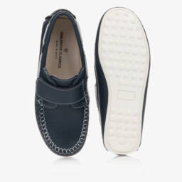 Children's Classics-Кожаные мокасины синие для мальчиков | Childrensalon Outlet