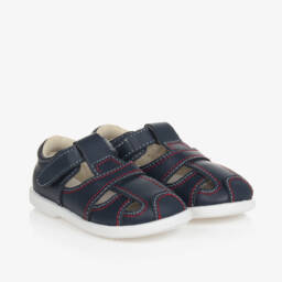 Children's Classics-Boys Navy Leather Footwear | Childrensalon Outlet