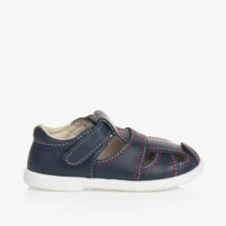 Children's Classics-Boys Navy Leather Footwear | Childrensalon Outlet