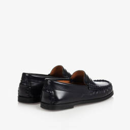 تشيلدرن كلاسيكس-حذاء لوفر جلدي أزرق داكن للأولاد | Childrensalon Outlet