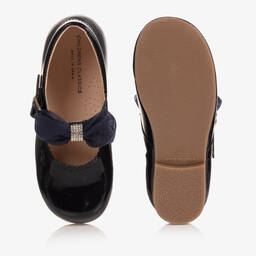 Children's Classics-Girls Blue Patent Bow Shoes | Childrensalon Outlet
