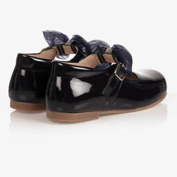 Children's Classics-Girls Blue Patent Bow Shoes | Childrensalon Outlet