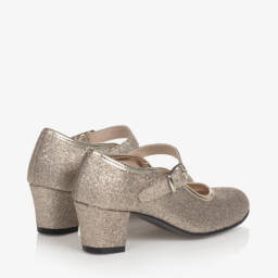 Children's Classics-Girls Sparkling Gold Party Heels | Childrensalon Outlet