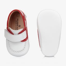 Children's Classics-White Leather Pre-Walker Shoes | Childrensalon Outlet