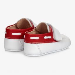 Children's Classics-White Leather Pre-Walker Shoes | Childrensalon Outlet