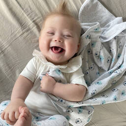 Childrensalon Essentials-بطانية قطن عضوي لون أزرق (عدد 2) | Childrensalon Outlet