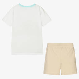Childrensalon Essentials-Boys Beige Organic Cotton Shorts Set | Childrensalon Outlet