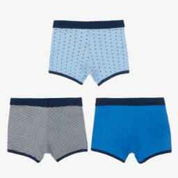 تشلدرن صالون إيسينشيلز-بوكسر قطن عضوي لون أزرق للأولاد (عدد 3) | Childrensalon Outlet