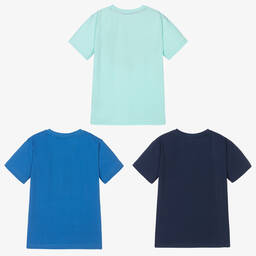 Childrensalon Essentials-تيشيرت قطن عضوي لون أزرق للأولاد (عدد 3) | Childrensalon Outlet