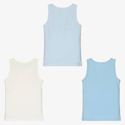 تشلدرن صالون إيسينشيلز-فيست قطن لون أزرق وأوف وايت للأولاد (عدد 3) | Childrensalon Outlet