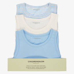 تشلدرن صالون إيسينشيلز-فيست قطن لون أزرق وأوف وايت للأولاد (عدد 3) | Childrensalon Outlet