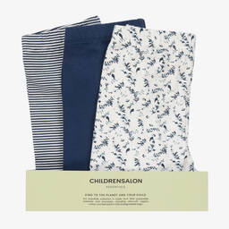 Childrensalon Essentials-Girls Blue Organic Cotton Leggings (3 Pack) | Childrensalon Outlet