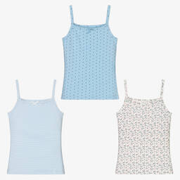 Childrensalon Essentials-Голубые майки для девочек (3шт.) | Childrensalon Outlet