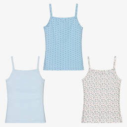 Childrensalon Essentials-Голубые майки для девочек (3шт.) | Childrensalon Outlet
